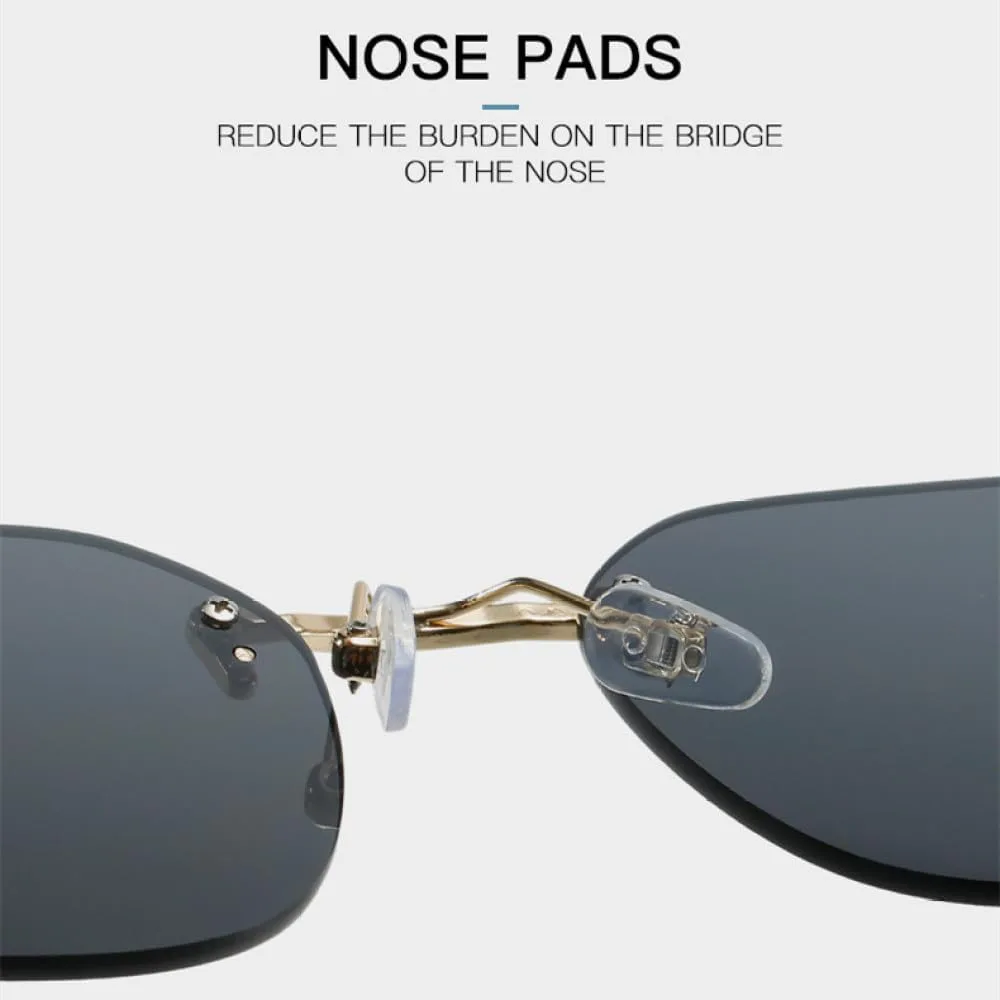 

Квадратные безрамочные солнцезащитные очки-клипсы для женщин, ретро-винтажные модные солнцезащитные очки для женщин и мужчин, золотистый сплав generic, Gold Green