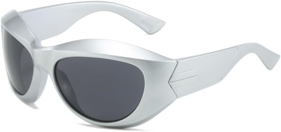 

Панк-очки в широкой оправе для женщин и мужчин, ретро-очки, солнцезащитные очки для женщин, очки для занятий спортом на открытом воздухе, очки для вождения MTZJH, Silver Gray