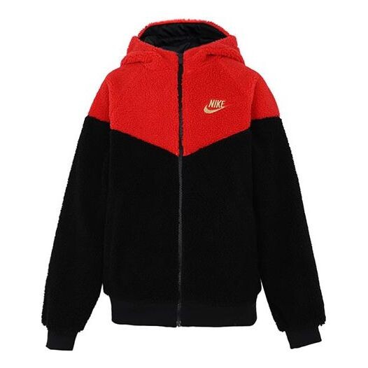

Куртка флисовая с капюшоном Nike, черный/красный