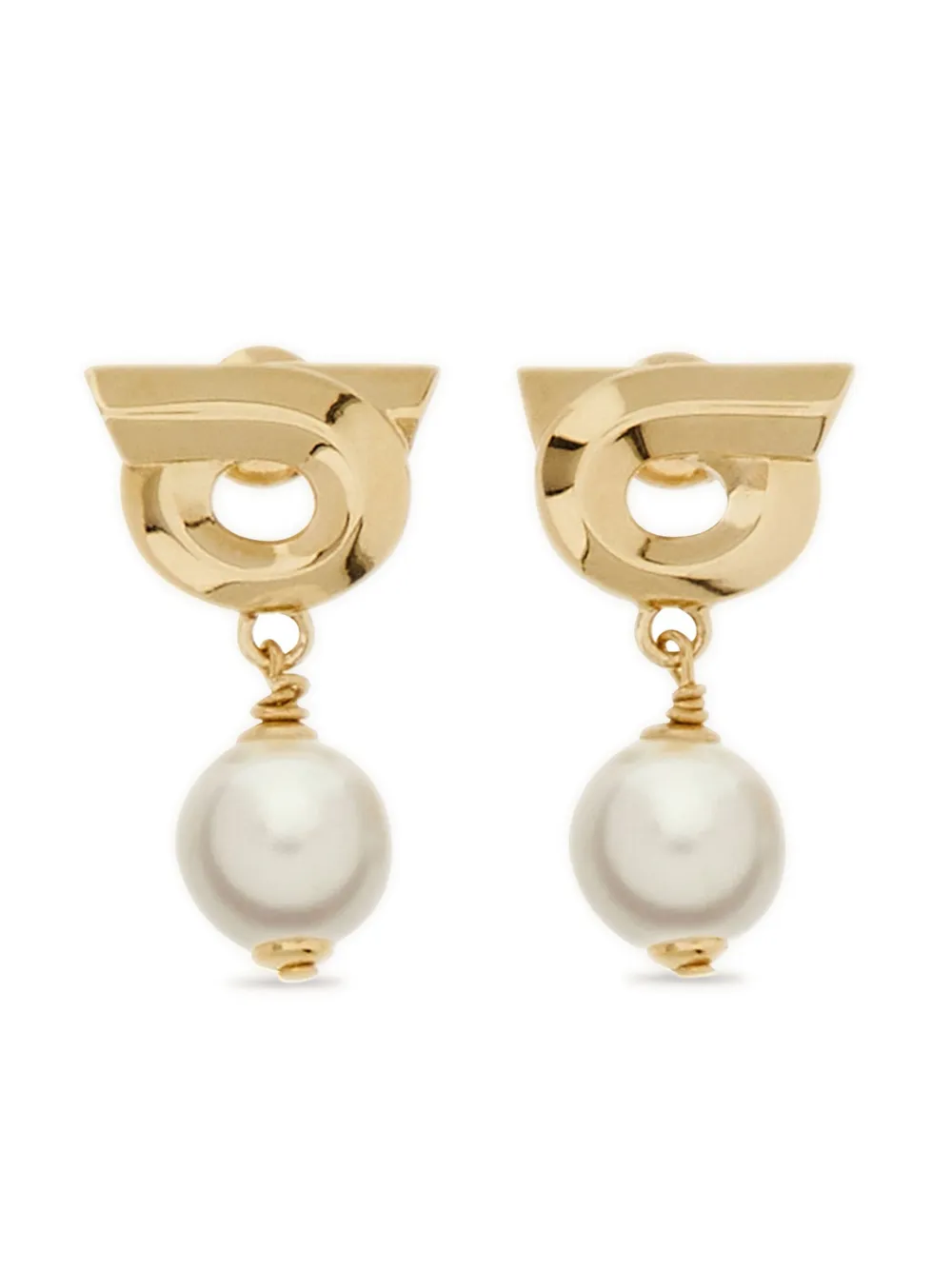 

Серьги Gancini с искусственным жемчугом Ferragamo, золотой