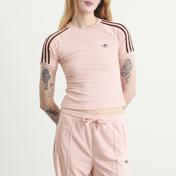 Футболка из махрового полотенца Adidas, sandy розовый — фото 2