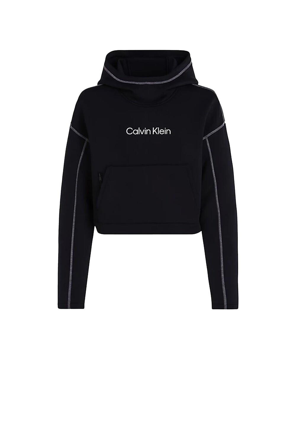 

Женская черная толстовка croppe logo hoodie Calvin Klein