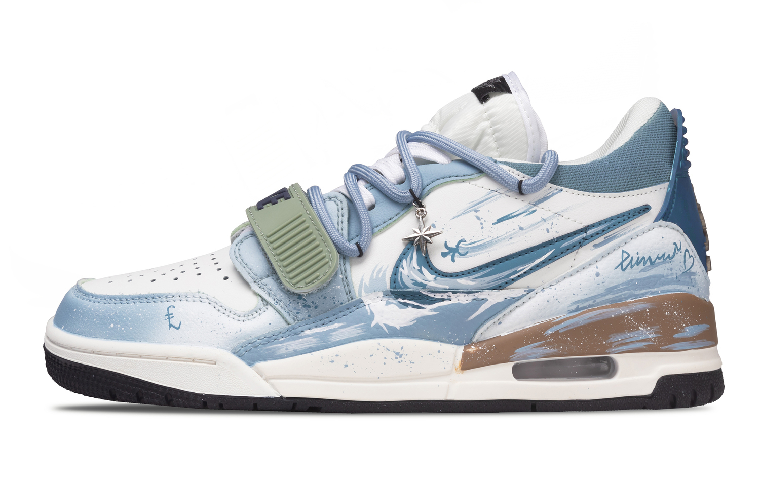 

Jordan Legacy 312 SEVEN Sea Harpist Абразивостойкие низкие баскетбольные кроссовки в винтажном стиле для мужчин, синие