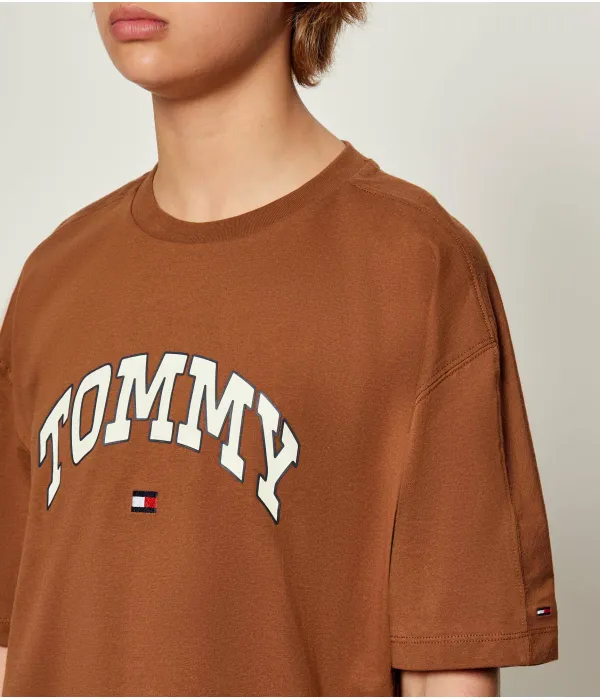 Футболка университетская поднятая Regular fit Tommy Hilfiger, коричневый — фото 4