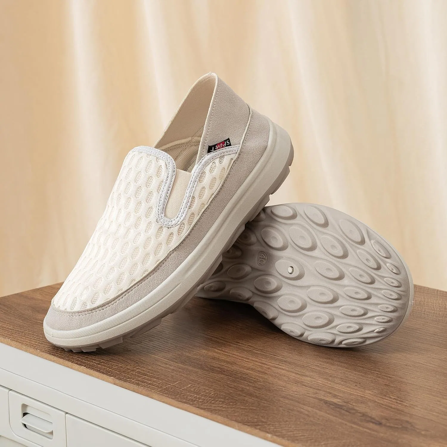 Лоферы дышащие Mesh, Beige Wsvpeto — фото 3
