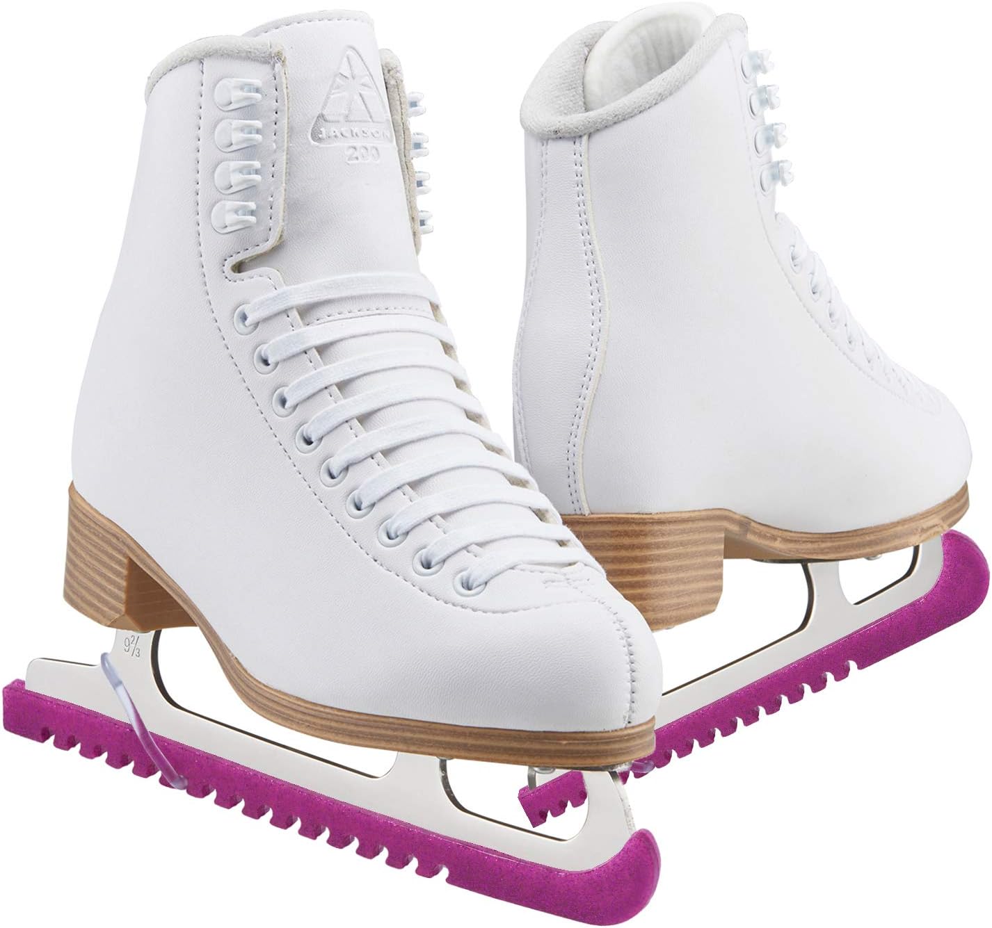 

Фигурные коньки Jackson Ultima Classic для женщин и девочек. Только что выпущены в ноябре 2020 года. Комплект с защитой для коньков Guardog., White - Mark I Blades W/ Pink Glitz Guard, Белый, Фигурные коньки Jackson Ultima Classic для женщин и девочек. То