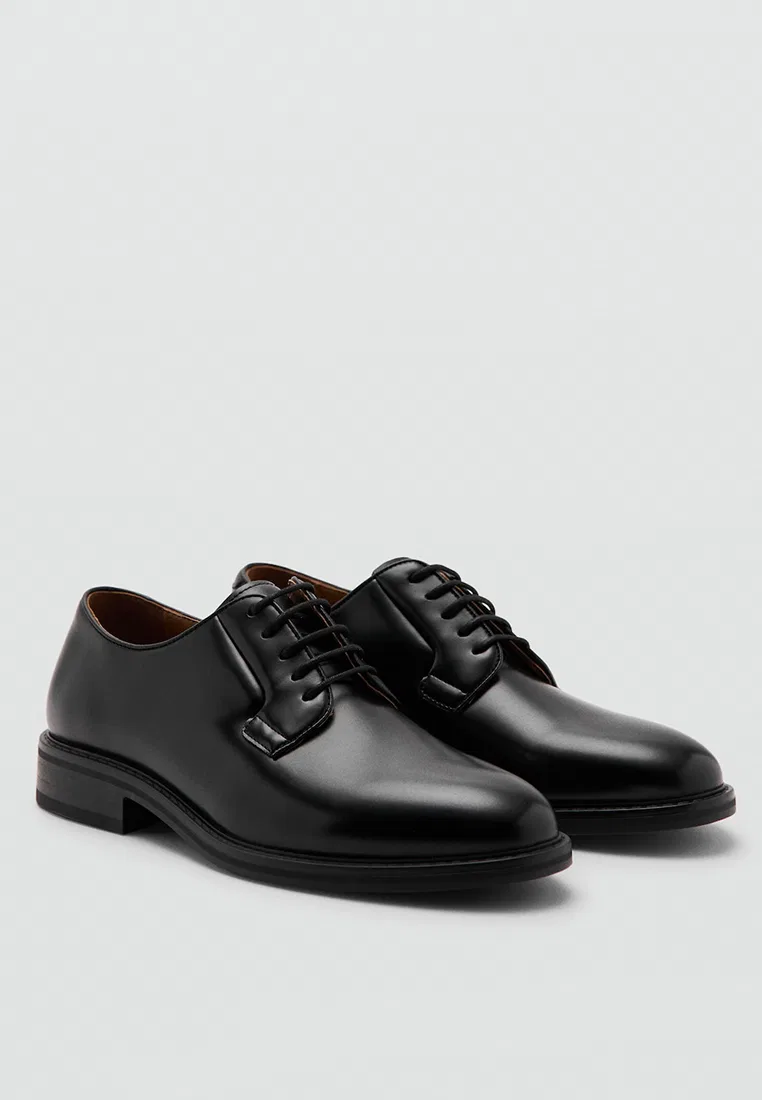 Туфли мужские классические, модель Blucher Suit Shoes Mango Man, черный — фото 2