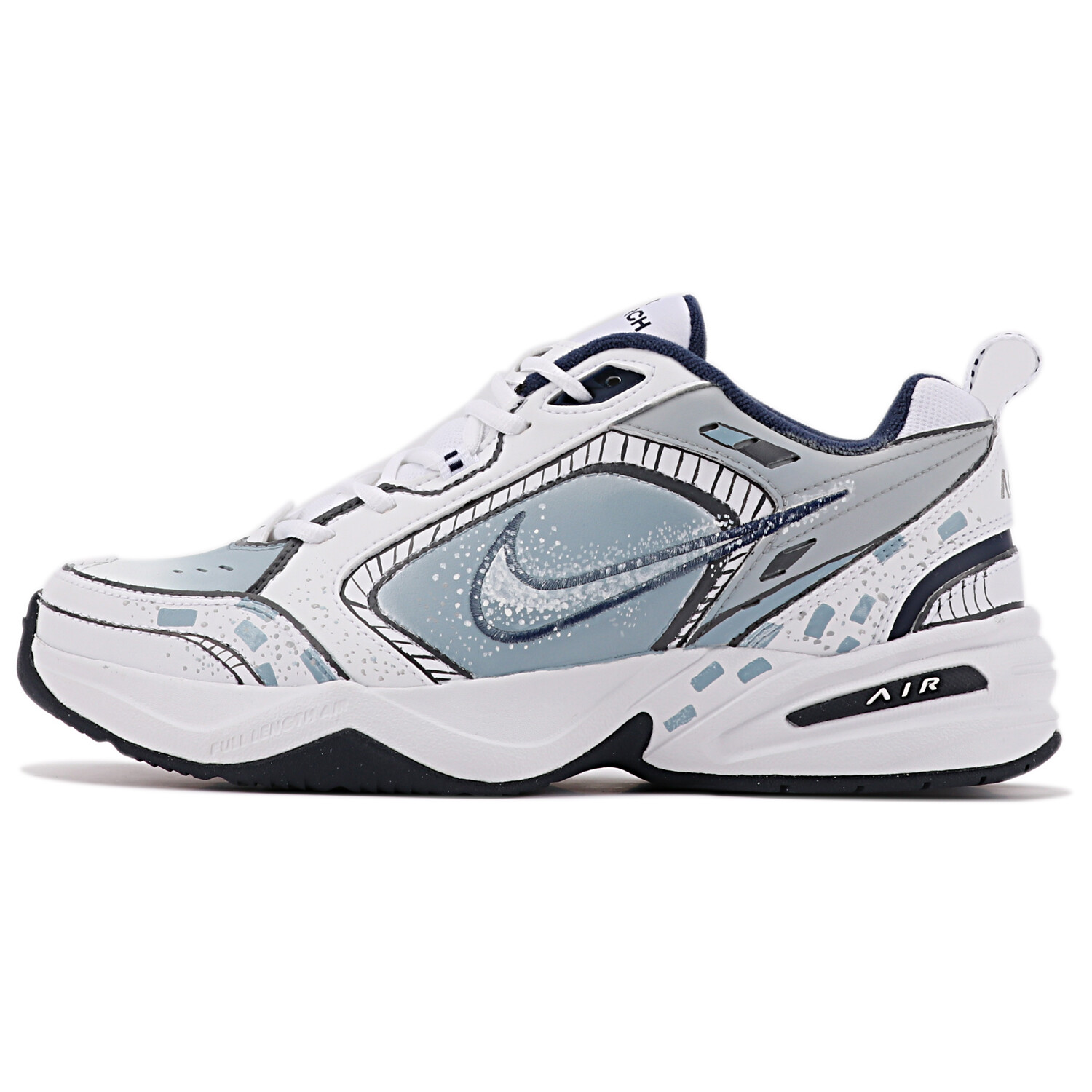 

Кроссовки Nike Air Monarch 4 Chunky Sneakers Unisex Low-top Blue/white, синий/белый