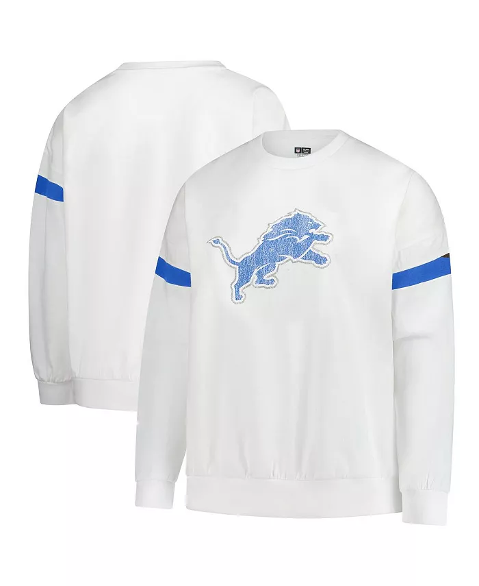 

Женская белая флисовая толстовка Detroit Lions больших размеров Fanatics