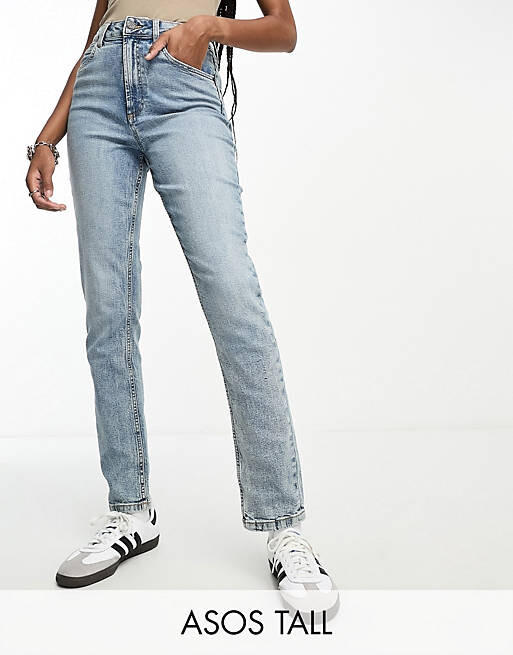 Джинсы Asos Design Tall Mom Skinny, голубой