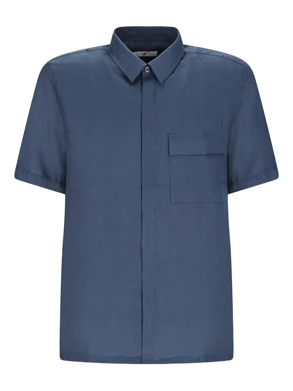 

Рубашка с короткими рукавами и накладным карманом PT Torino, синий