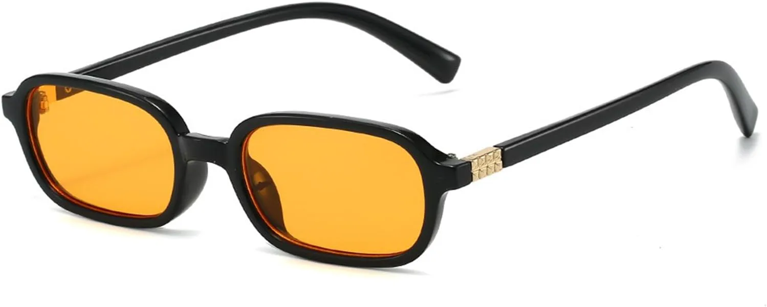 

Солнцезащитные очки JUDOO в стиле ретро, ​​прямоугольные, для женщин и мужчин, узкие, винтажные, квадратные, прямоугольные, тонкие, милые, Black Frame/Orange Lens