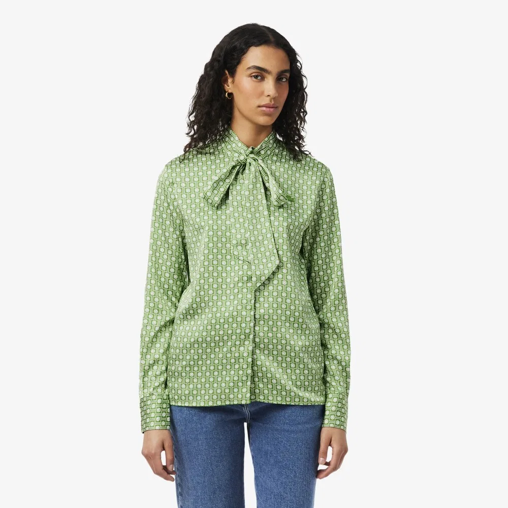 Блузка Lacoste Сатиновая, Зелёная