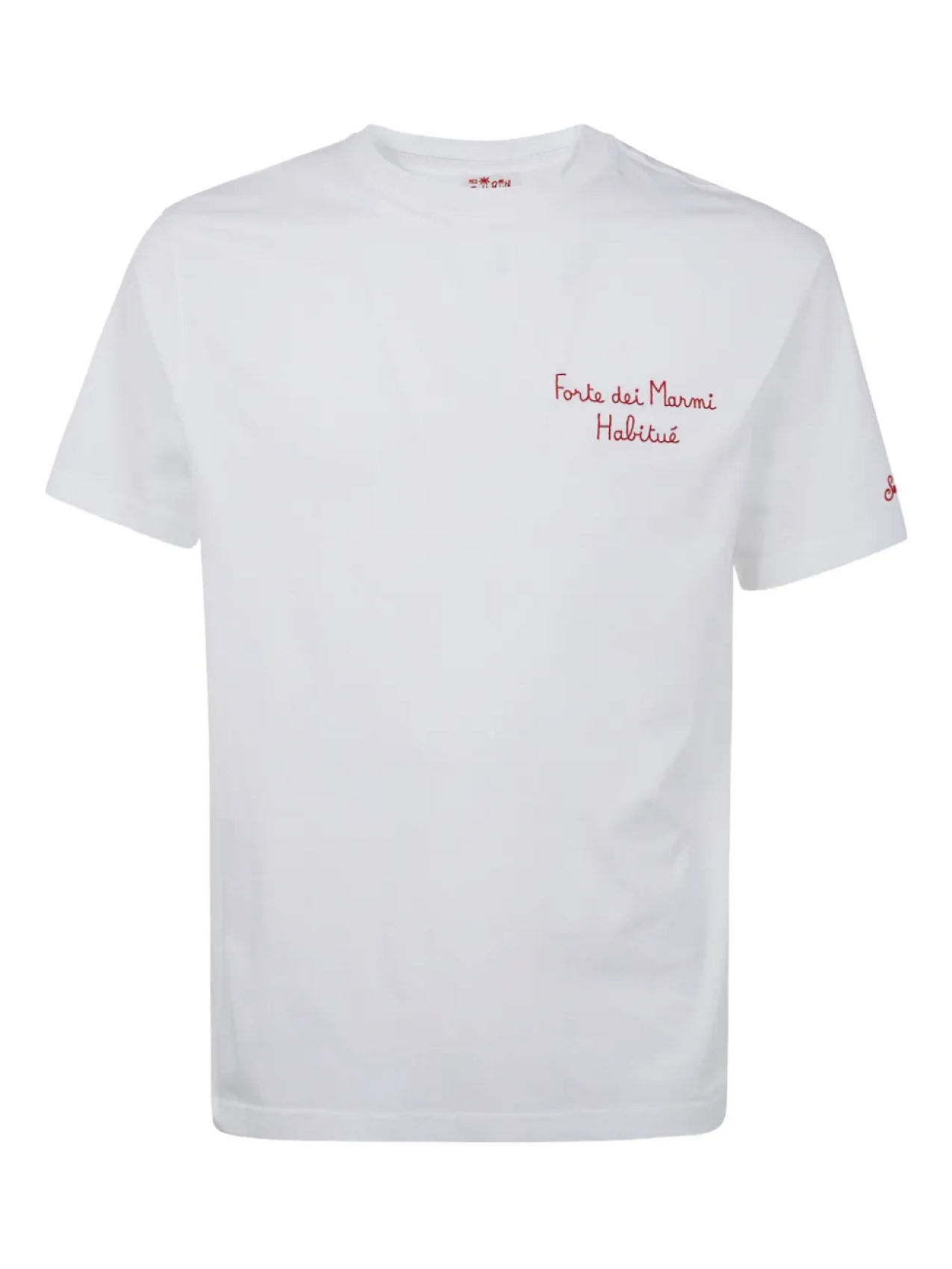 

MC2 Saint Barth slogan-embroidered Футболка, белый