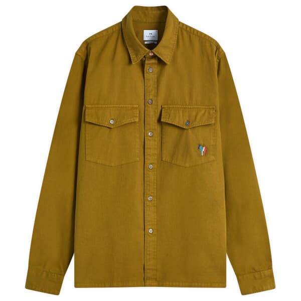 

Рубашка с 2 карманами в широкую полоску и принтом зебры Paul Smith, зеленый