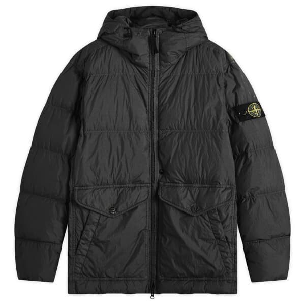 

Куртка-Пуховик с капюшоном Crinkle Reps Stone Island, черный