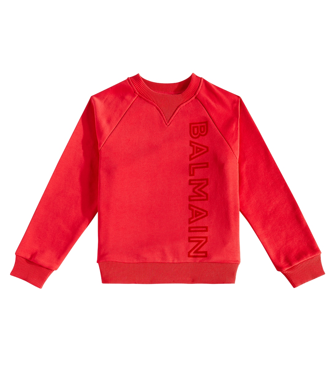 

Хлопковая толстовка с логотипом Balmain Kids, красный