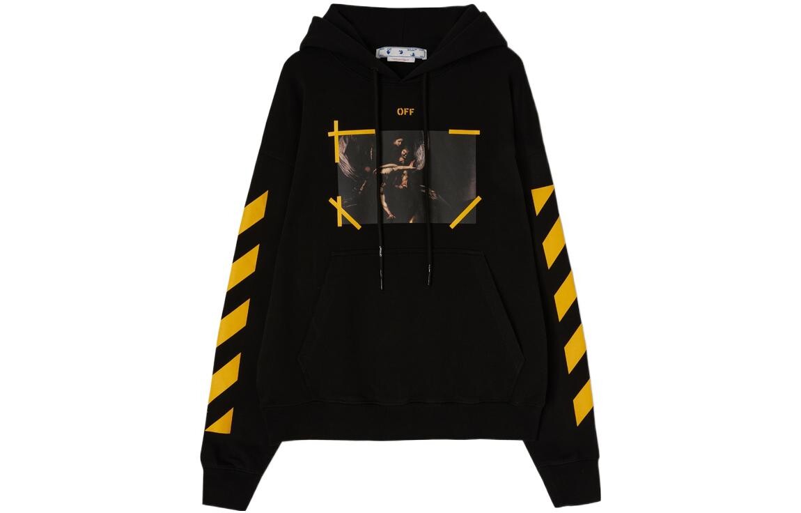 

Худи мужская Off-White, черный / желтый
