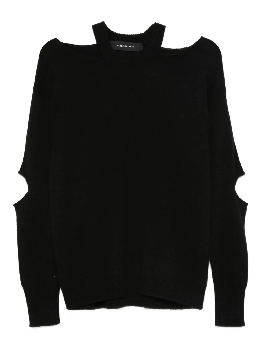 

Свитер с вырезами на рукавах Federica Tosi, черный