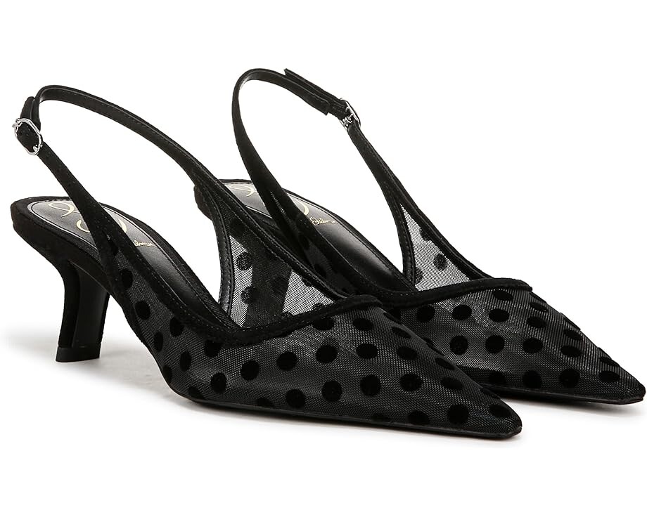 Туфли Sam Edelman Bianka Sling 3, цвет Black Polka Dot Mesh