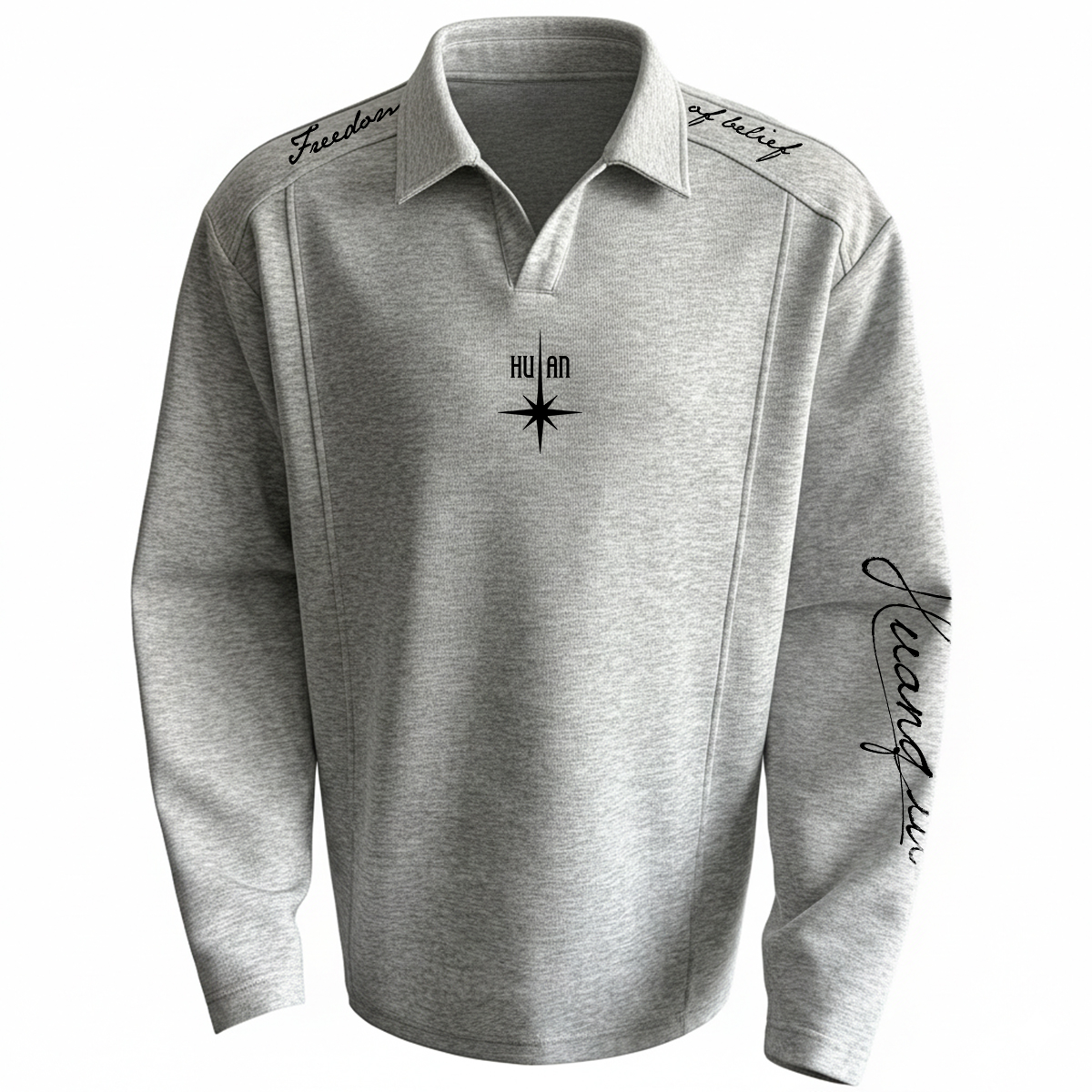 

Свитшот Unisex Lapel Thickened Regular HUANQIU, heather серый