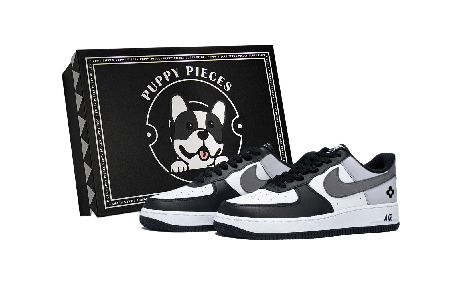 

Nike Кроссовки Air Force 1 Rose Smoke Gray, Special Shoe Box, нескользящие, низкие, для скейтбординга, мужские, белые, темно-серые