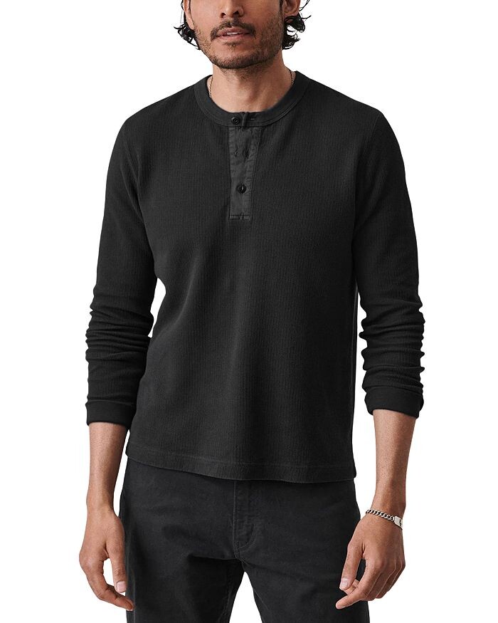 

Лонгслив Cotton Thermal Henley Buck Mason, черный
