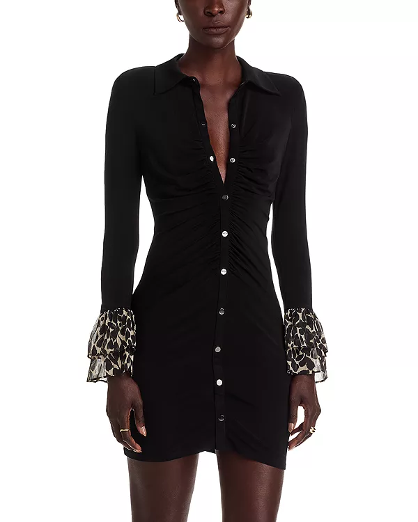 

Платье Arden с оборками на манжетах Ramy Brook, черный