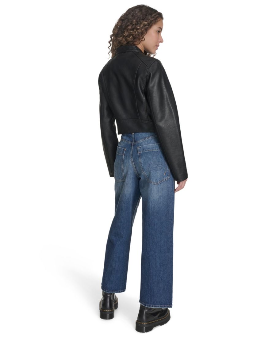 Женская куртка-бомбер из искусственной кожи Levi's, Black — фото 4