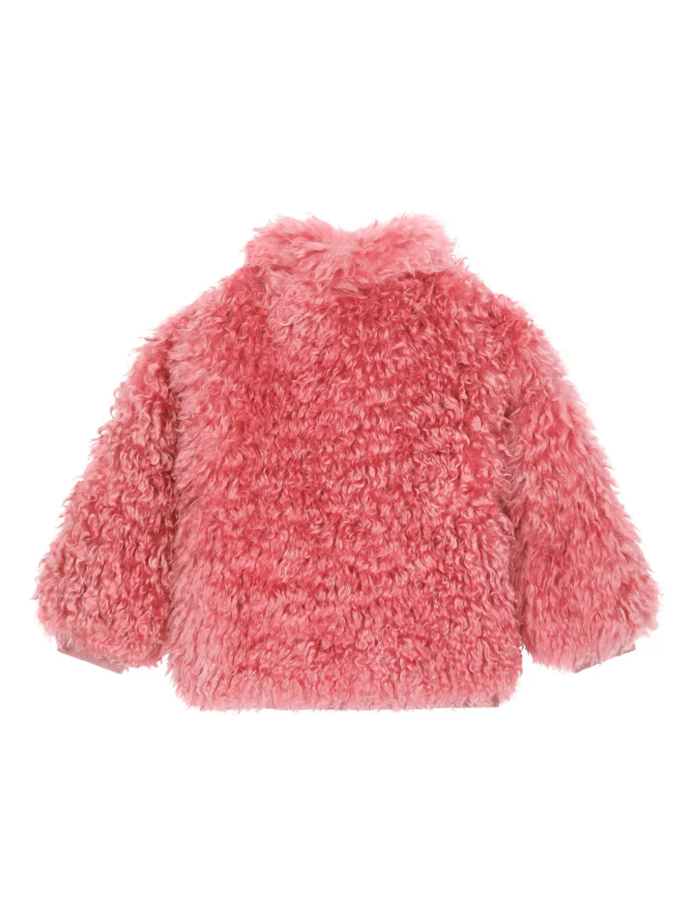 Шуба из искусственного меха с логотипом DG Dolce & Gabbana Kids, розовый — фото 2