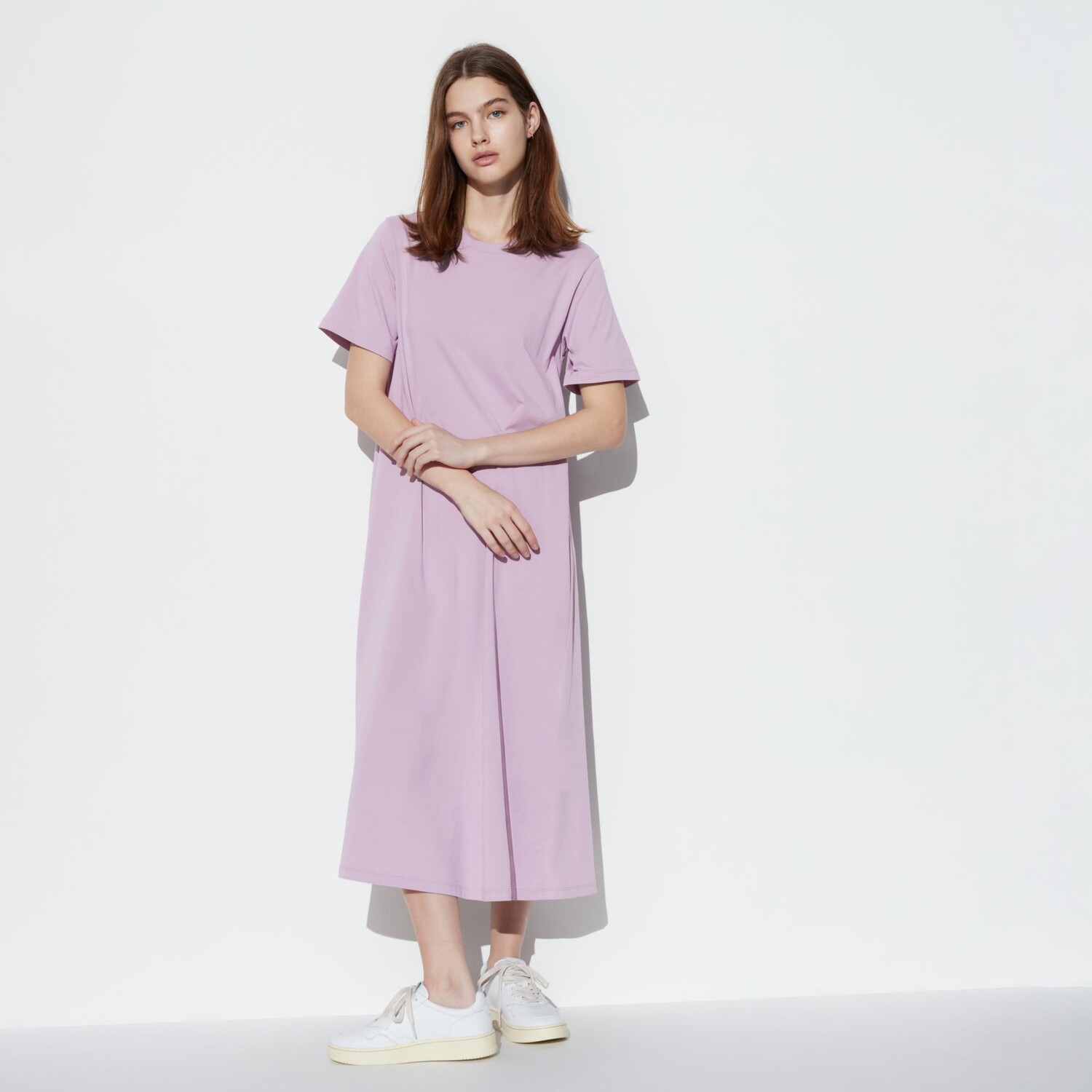 

Платье хлопковое Uniqlo Airism с короткими рукавами, фиолетовый