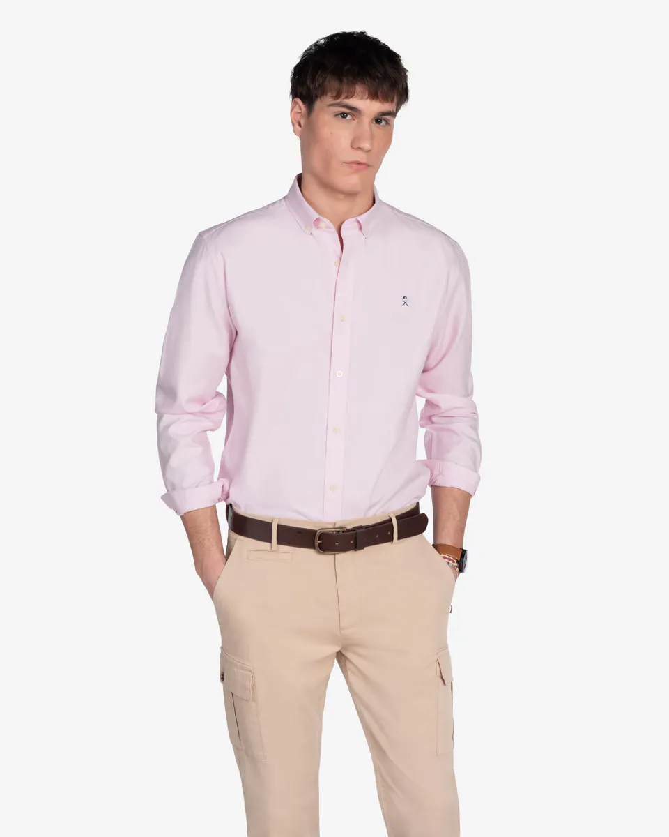 

Мужская однотонная рубашка slim fit Harper & Neyer, розовый