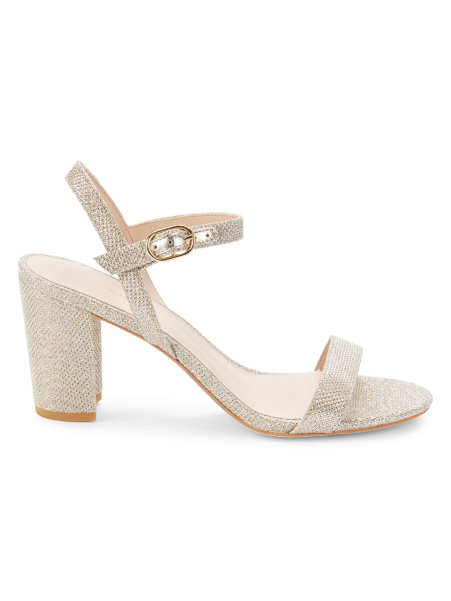 Босоножки Dancer с текстурированным блочным каблуком Stuart Weitzman, золотой