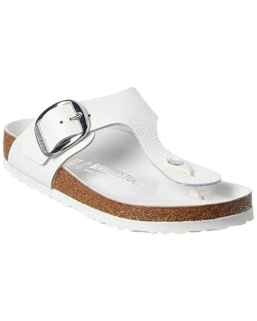Birkenstock Gizeh Big Buckle Leather Sandal, белый