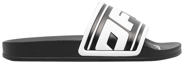 Шлепанцы Off-White Wmns Sliders 'Logo Embossed - Black White', черный