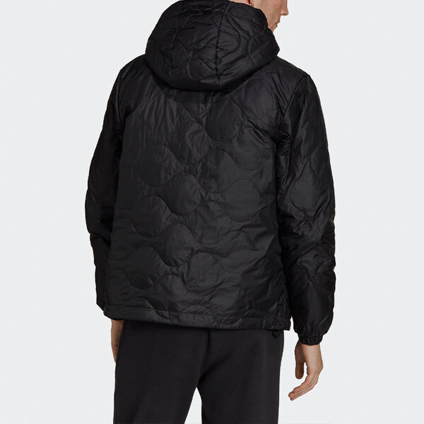 Пуховик adidas originals Sports Zipper hooded Long Sleeves Down Jacket Black, черный — фото 3