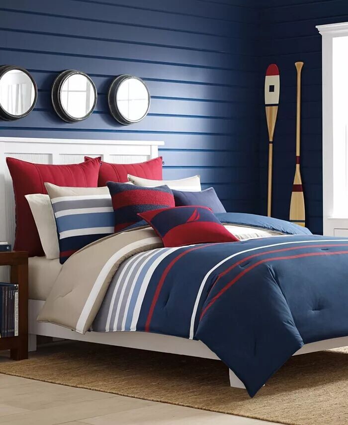 

Двусторонний комплект одеял Bradford из 2 предметов, Twin Nautica, синий