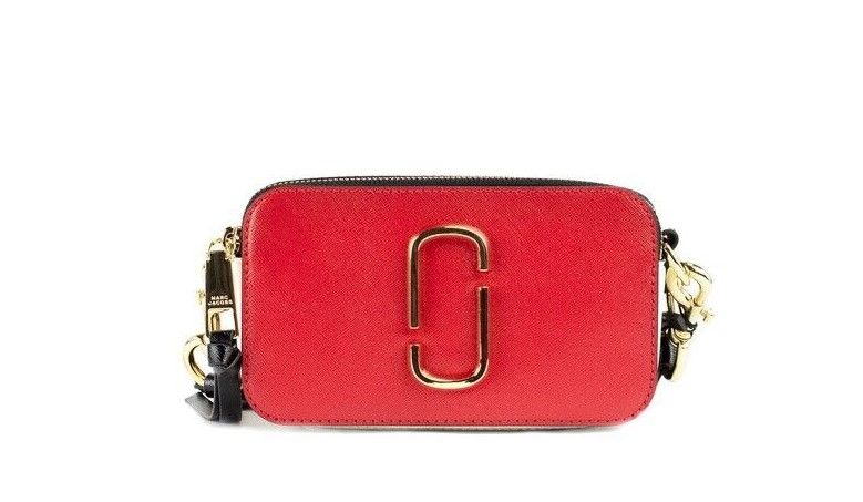 

Сумка Snapshot Bag Americana из сафьяновой кожи красного цвета через плечо The Marc Jacobs