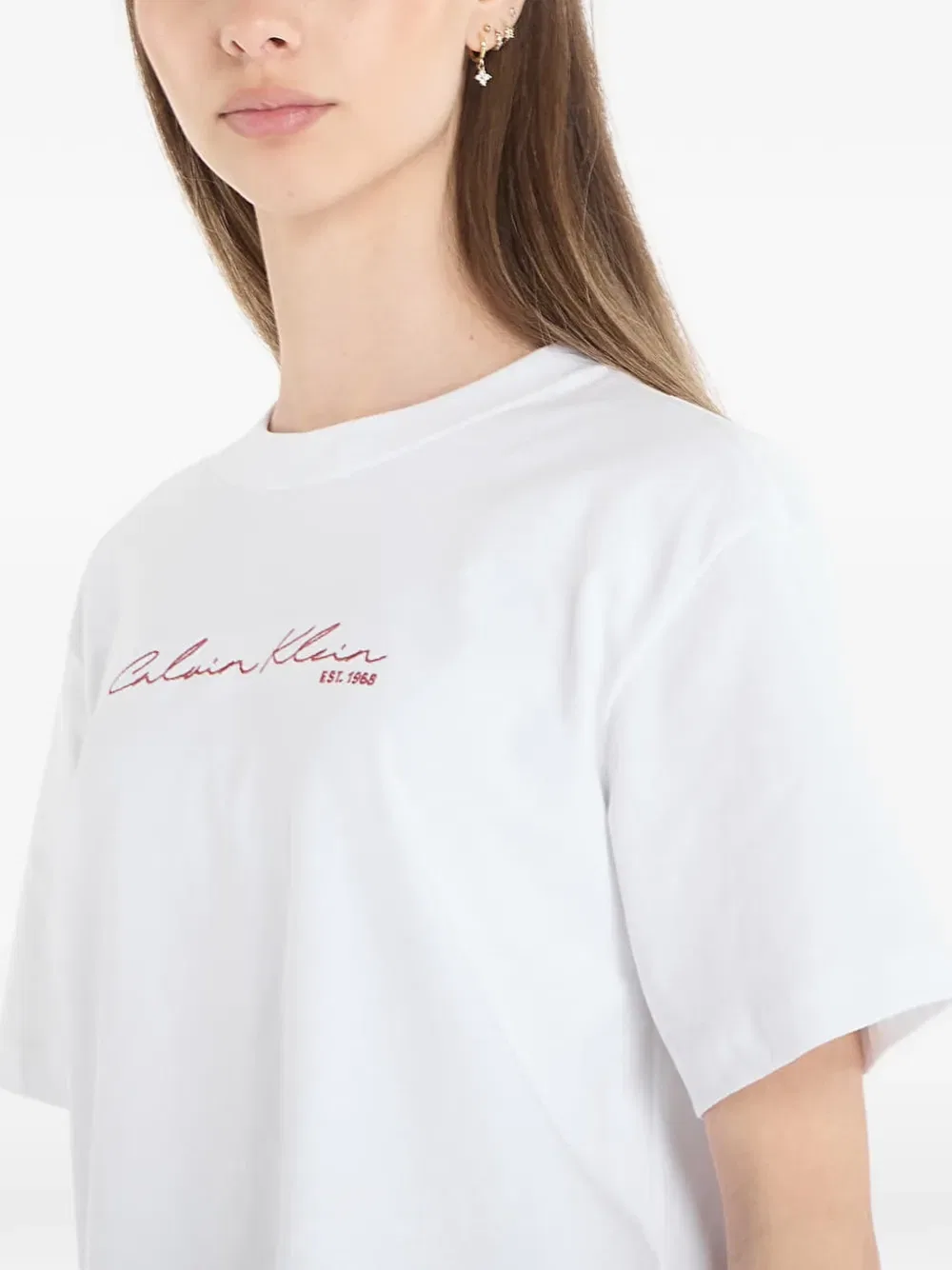 Футболка свободного кроя с графическим принтом Calvin Klein, белый — фото 3