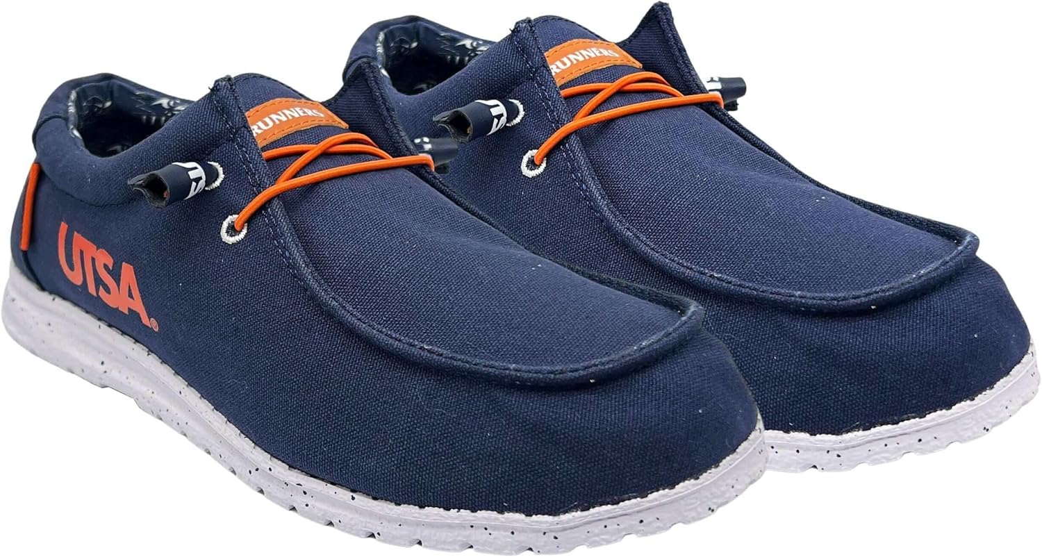 

Мужские слипоны из холщовой ткани Vaccari Nate NCAA, Удобная и легкая повседневная обувь, синий