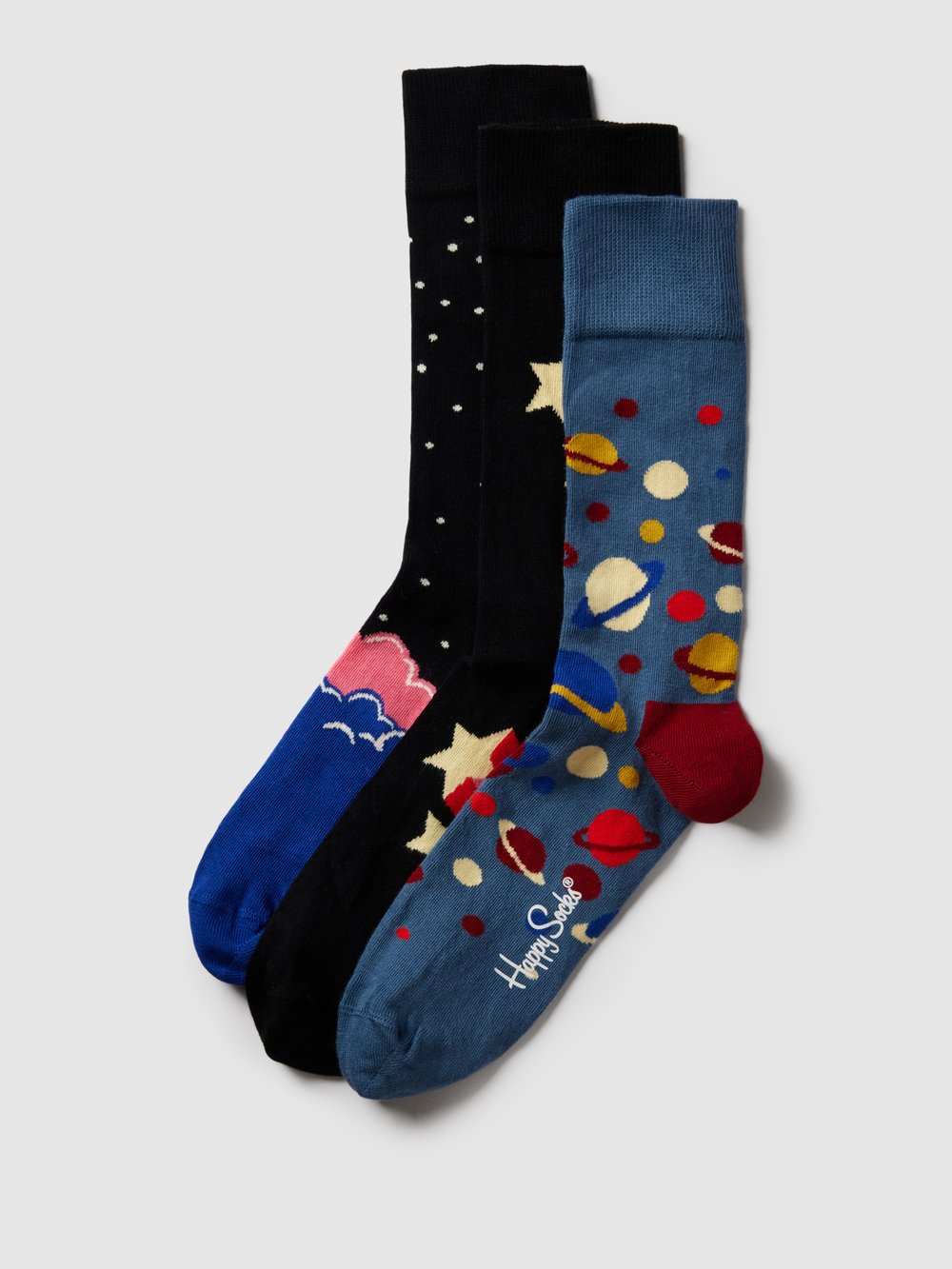 

Носки в упаковке по 3 пары, модель «3-Pack Outer Space Socks» Happy Socks, темно-синий