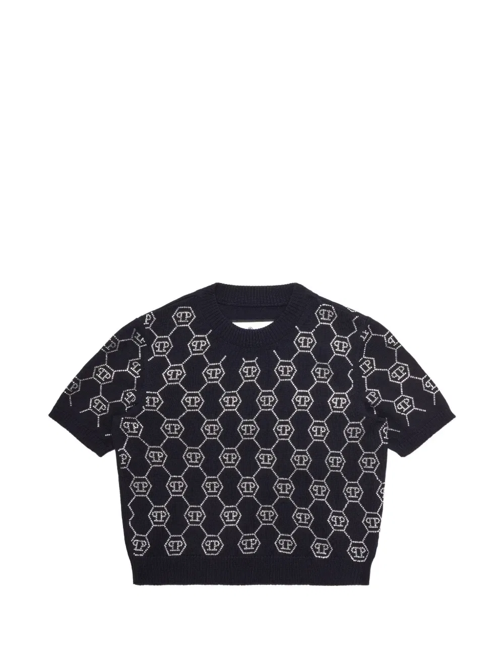 Трикотажный топ с узором Philipp Plein Junior, синий