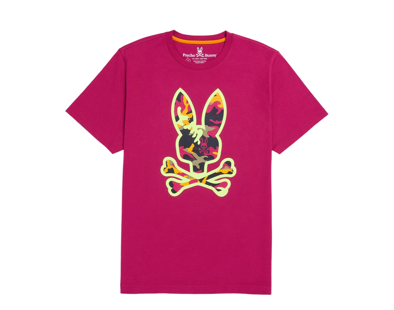 

Мужская футболка Psycho Bunny Allen с камуфляжным рисунком Wild Berry B6U944U1PC-WLB, розовый