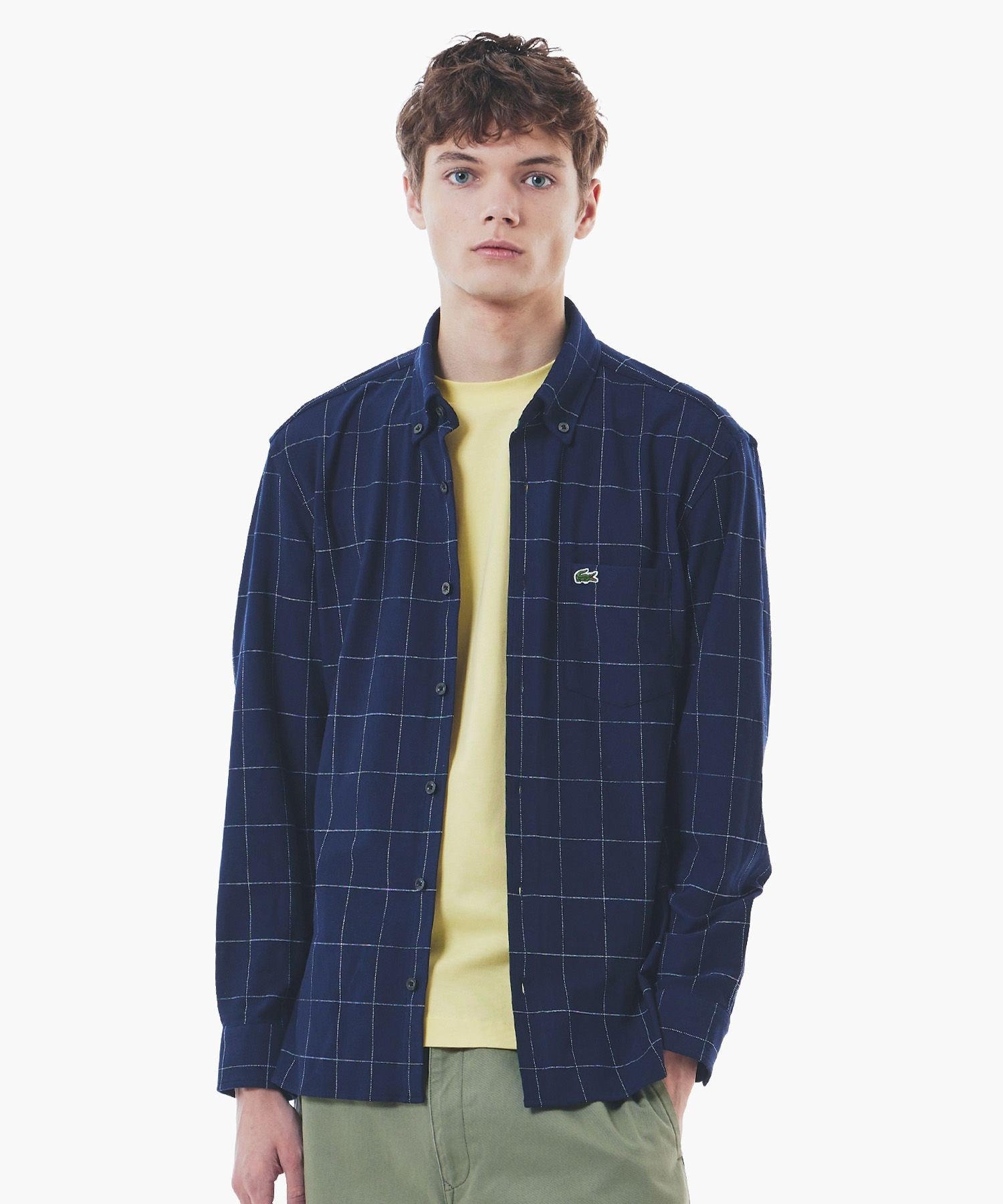 Рубашка в клетку «оконная рама», эластичная в двух направлениях LACOSTE, Navy