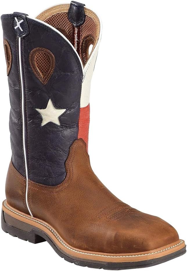 

Ботинки Twisted X Mens 12" с металлическим носком в западном стиле, коричневый