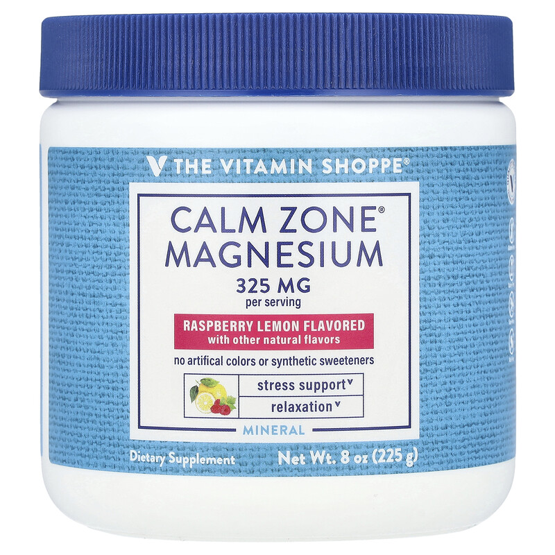 

The Vitamin Shoppe, Calm Zone, магний, малина и лимон, 225 г (8 унций)
