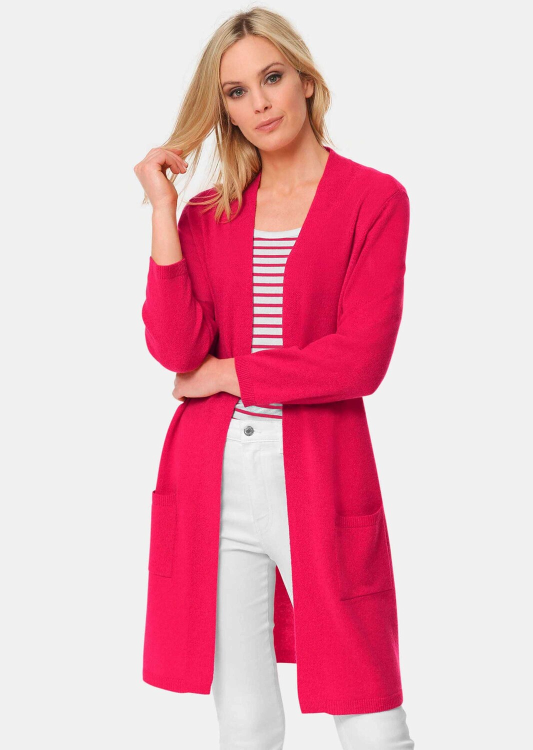 

Кардиган GOLDNER Kaschmir Longstrickjacke, розовый