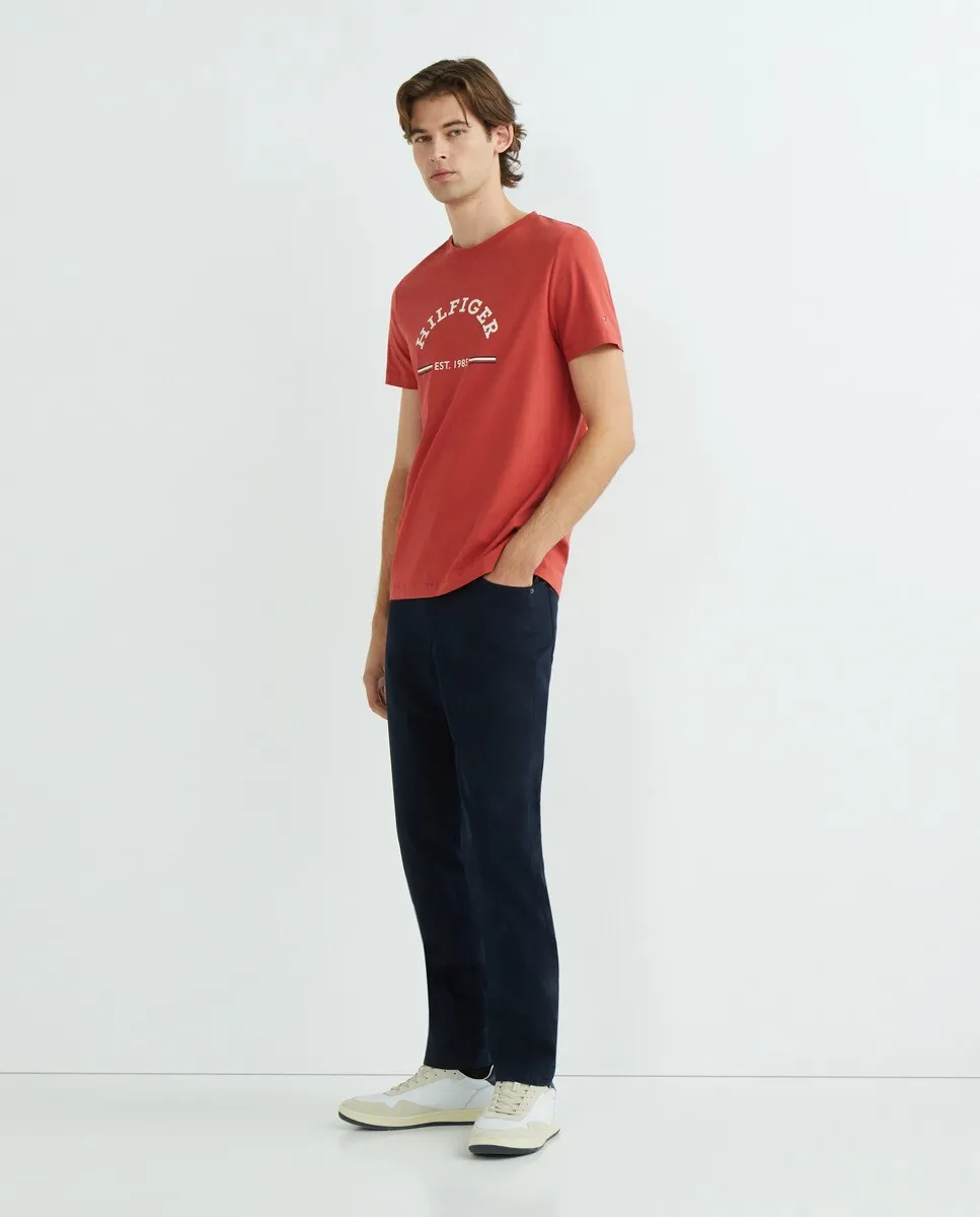 

Мужская футболка узкого кроя с короткими рукавами Tommy Hilfiger, коралловый
