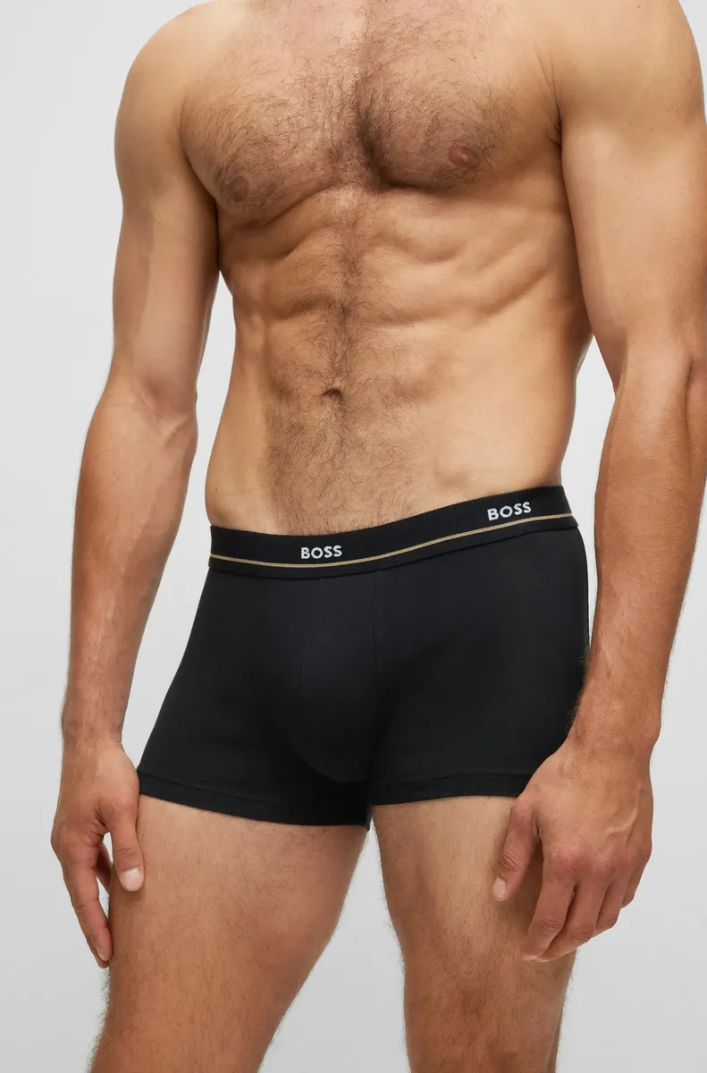Трусы BOSS "Trunk 5P Essential" (5 шт. в упаковке, 5 шт. в упаковке), с модным эластичным поясом с логотипом BOSS частично контрастного цвета, цвет Open Blue 460 — фото 2