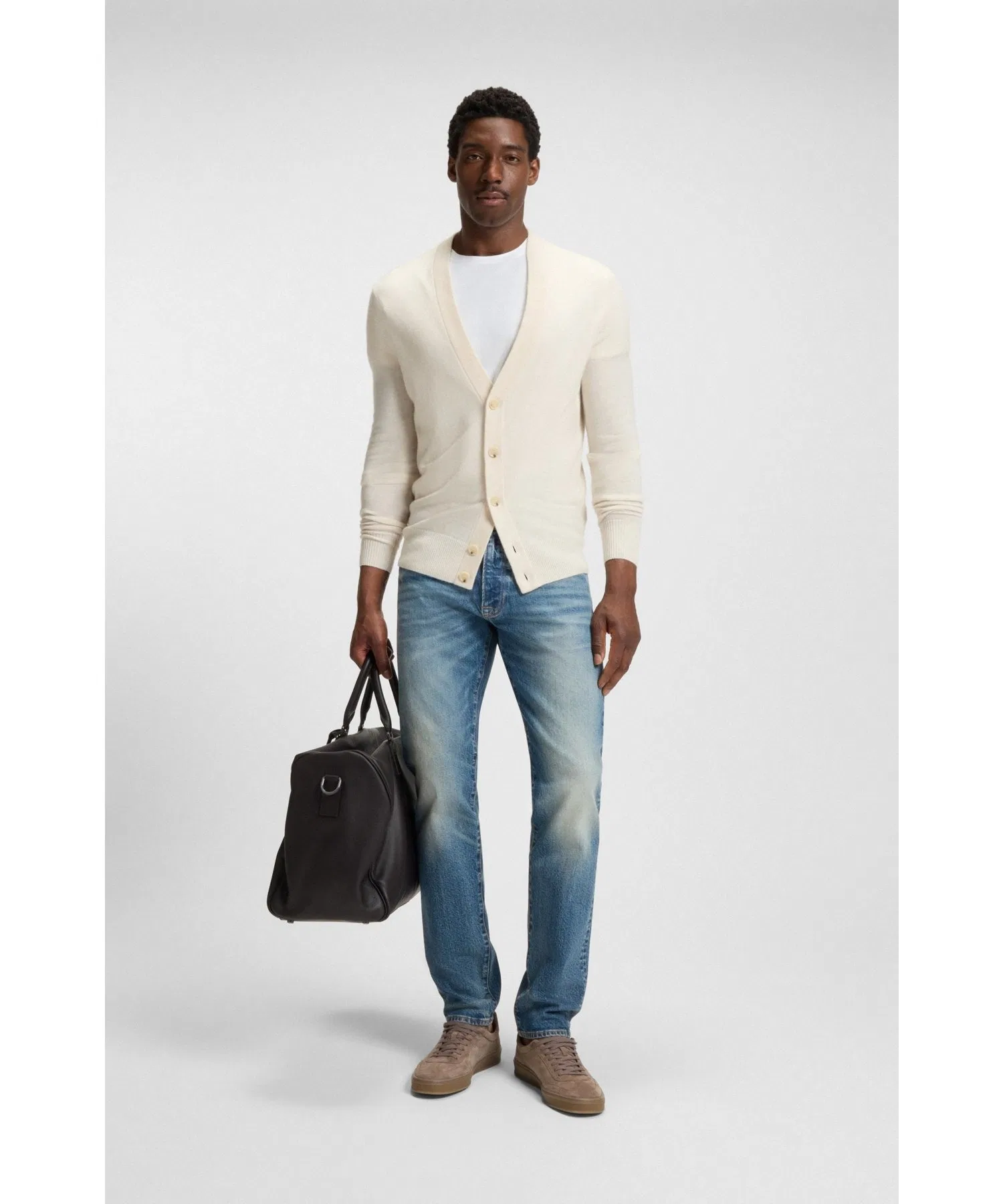 Джинсы BECKHAM x BOSS Slim Fit, винтажный деним. — фото 4